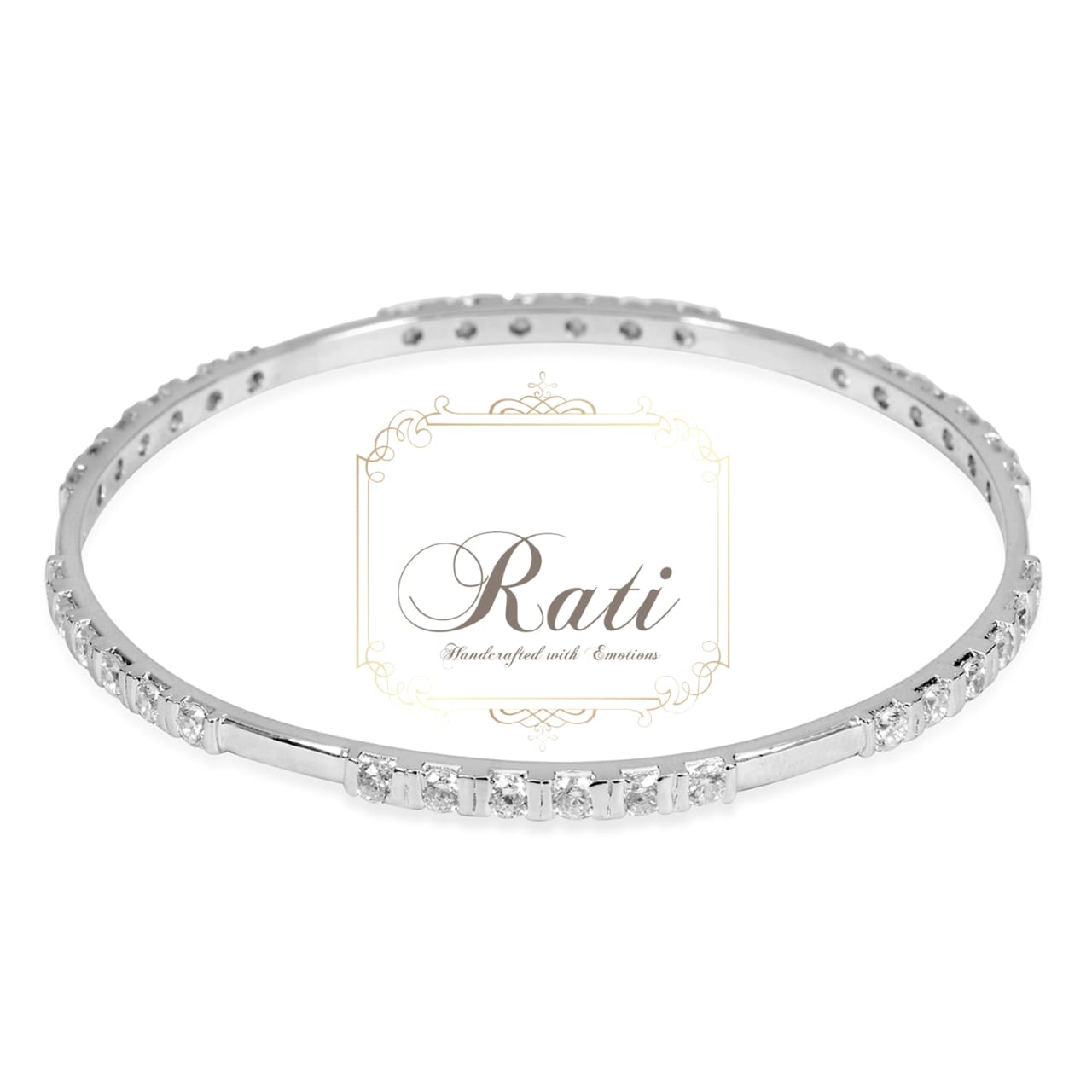 pink blossom channel set bangle with cubic zirconia